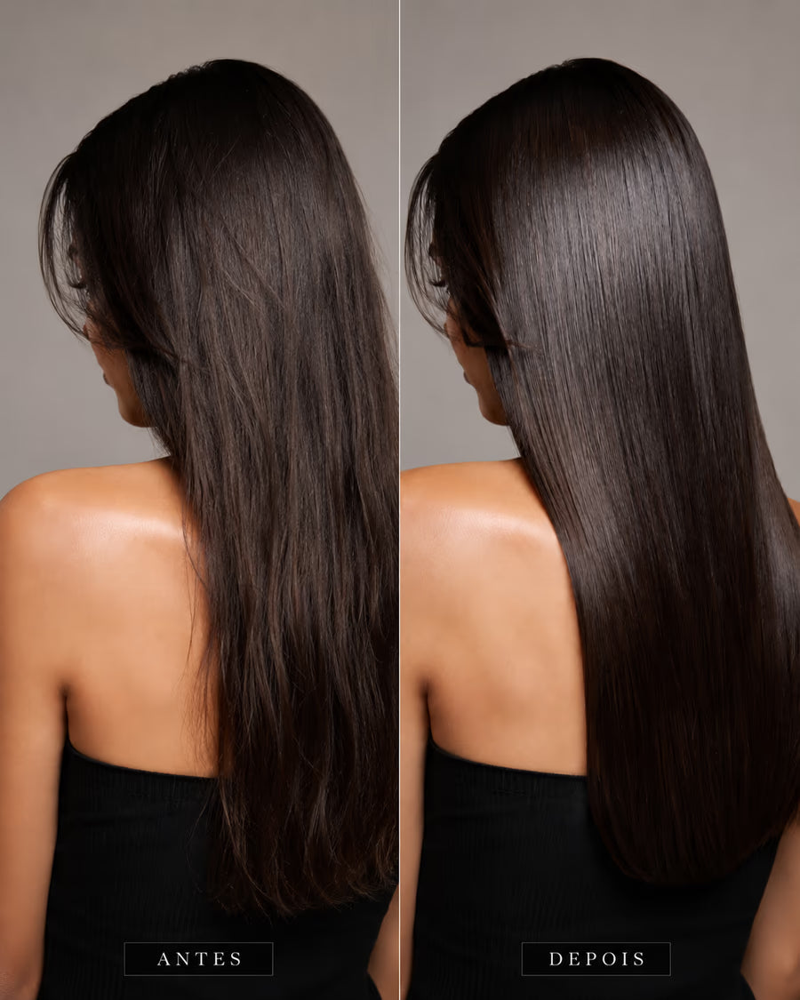 Resultado em cabelo liso