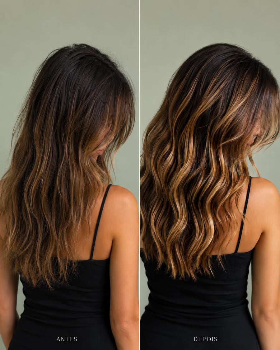 Resultado em cabelo ondulado