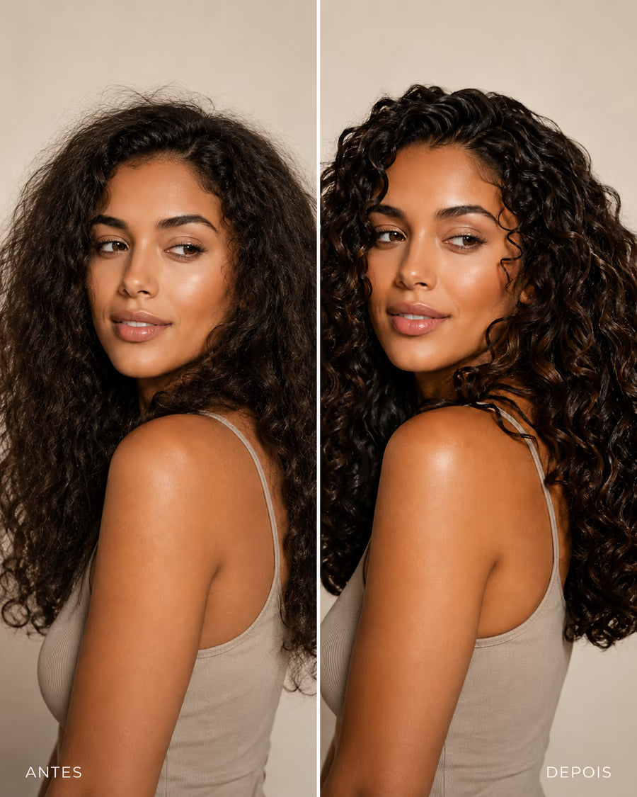 Resultado em cabelo encaracolado
